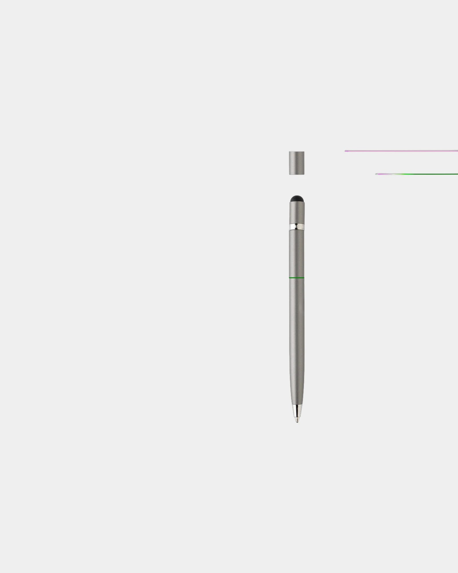 Promotional metal pen with stylus - Silver